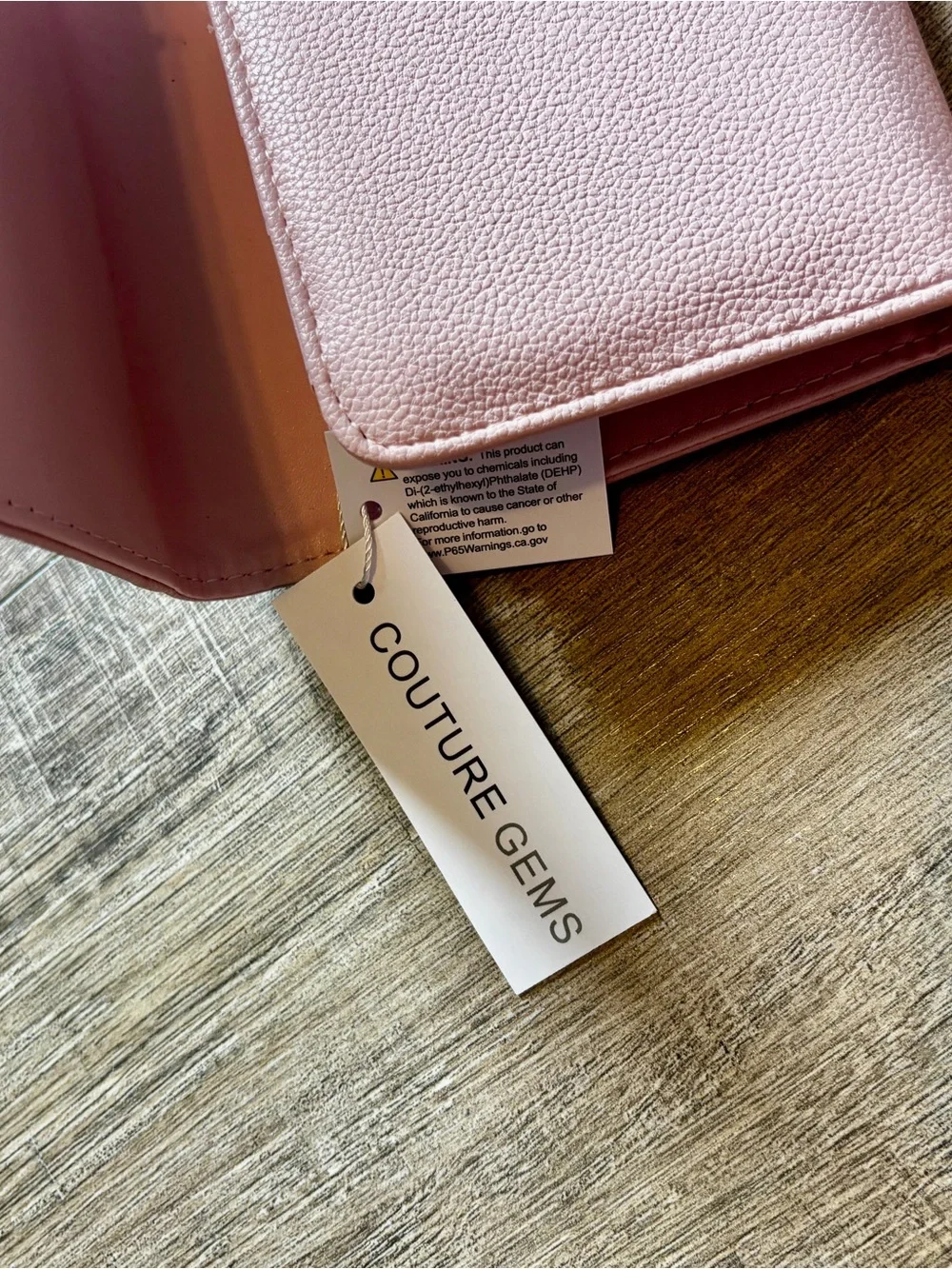 NWT Couture Gems Blush Pink Vegan Leather Checkbook Wallet